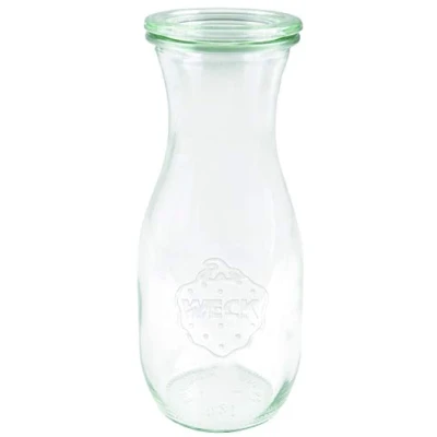 Imagen de Weck Juego de 6 botellas zumo 500 ml (conservas con tapa cristal; aptas para líquidos; resistentes al calor; microondas, horno; borde redondo); 76