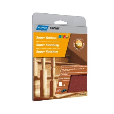 Imagen de Norton Expert Hojas de lija (superflexibles, 230 x 280 mm, grano 180, 3 unidades)