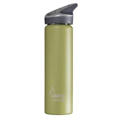 Imagen de Botella de Agua Térmica al Vacío Acero Inoxidable Doble Pared Laken (0,75L Khaki) Tecnología 24 Horas Frío Ideal para Trabajo o Deporte Cierre Hermético y Uso Vertical