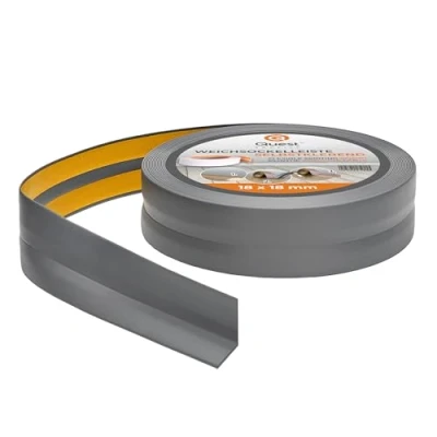 Imagen de Rodapiés Flexible Autoadhesivo 18 mm x Rodapié Plegable para Cocina Baño Cinta de sellado Perfil PVC Estanco Decorativo 5 Metros Gris Oscuro