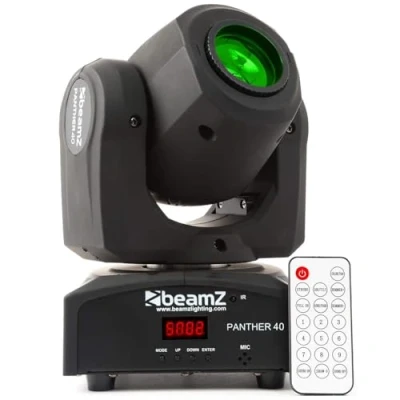 Imagen de BeamZ Panther 40 Cabeza Móvil con Luz Discoteca LED de 45 W, Mando a Distancia, DMX Controller, 7 Patrones Gobos y Control por Música, Foco Movil Luces Dj