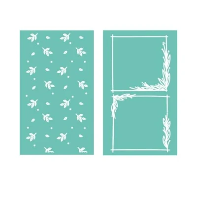 Imagen de Craftelier Set de 2 Mini Carpetas Embossing Natura Textura Natural para Scrapbooking y Manualidades Compatible con Sizzix Big Shot, Minty Cut, Evolution, Revolution 7,64 x 12,62 cm