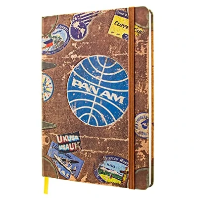 Imagen de Nostalgic Art Cuaderno retro punteado, Pan Am Travel Idea de regalo para los entusiastas viajes, Bullet Journal dotted, Diseño vintage, A5