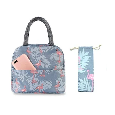 Imagen de Bolsa Térmica Comida Bolsas de Almuerzo caja porta con Aislamiento Bolso Mano para Mujeres Impermeable Fiambrera Isotermica Aislado Térmico Hombres niñas niños (Azul oscuro)