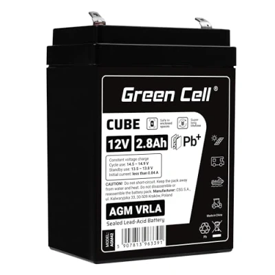 Imagen de Green Cell Recambio de Batería Gel AGM 12V 2.8Ah Rechargeable Pila Sellada Plomo ácido sin Mantenimiento Reemplazo para Sistemas Alarma Antirrobo Video vigilancia
