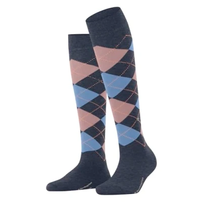 Imagen de Burlington Marylebone W KH lana largo estampado 1 par, Calcetines largos Mujer, Azul (Dark Blue Melange 6688) nuevo ecológico, 36 41