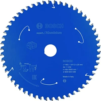 Imagen de Bosch Professional Disco de sierra circular Expert for Aluminium (aluminio, 165 x 20 1,8 mm, 54 dientes, accesorio sin cable)