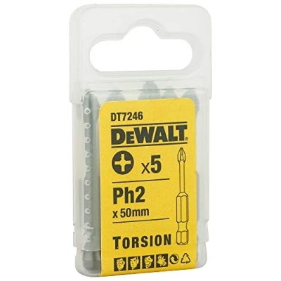 Imagen de DeWalt DT7246 QZ Puntas “Agarre Adicional 50 mm Ph2, 0 W, V, Plata, 50mm