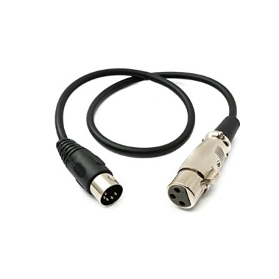 Imagen de System S Cable de audio 50 cm XLR 3 pines hembra a DIN 5 adaptador en negro