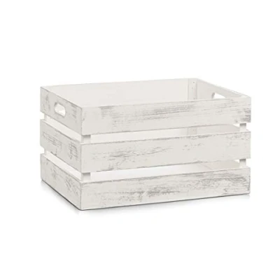 Imagen de Zeller 15132 Caja de Almacenamiento, Madera, Blanco, 39x29x21,5 cm