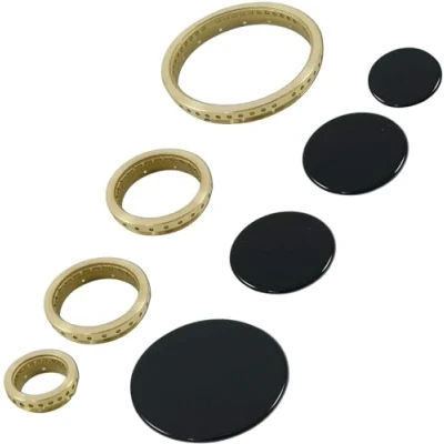 Imagen de Jpshop Kit de 4 coronas latón con platillos esmaltados negros compatibles Samet