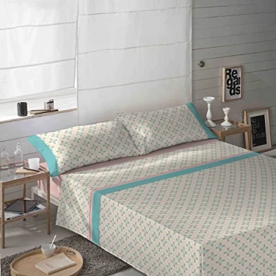 Imagen de NATURALS Juego de sabanas Cama 150 cm 50% Algodon/50 Polyester Incluye Encimera 230X270 + Sabana Bajera 150X190/200 2 Fundas Almohada 45X90 Loira