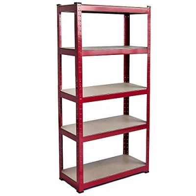 Imagen de Home Discount Casa de Descuento 5 Niveles Capa Estante Almacenamiento estantería Accesorio Cocina Resistente Garaje 875 kg Capacidad, estándar, Color Rojo