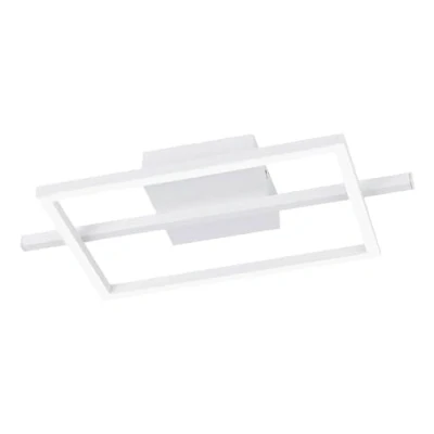 Imagen de EGLO Amandolo Lámpara de techo led cuadrada regulable con mando a distancia, diseño geométrico metal blanco, blanco cálido frío, retroiluminación RGB