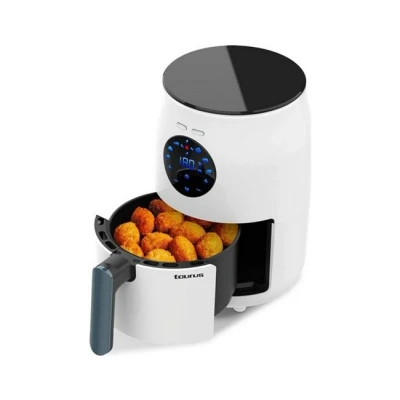 Imagen de Taurus Respire Freidora de aire sin aceite, digital, 99% grasa, fríe, asa, hornea y calienta, 1.5 L, 1000 W, Temporizador hasta 30 min, 80 230 C, Antiadherente, Libre PFOA BPA…