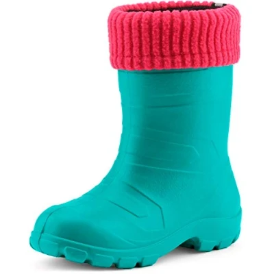 Imagen de Ladeheid Botas de Agua Antideslizantes en EVA Unisex Niños Niñas LA845KIDS (Turquesa/Rosa, 28 EU)