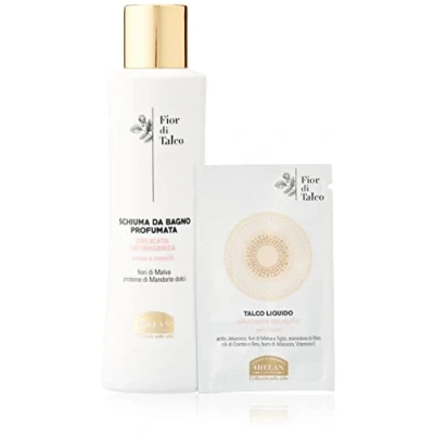 Imagen de Helan, Fior di Talco, Gel de Ducha y Champú sin Sulfatos ni Parabenos Siliconas, Baño Delicado para Cuerpo Pelo Respeta la Piel, Natural, con Flores Malva Almendras Dulces 200 ml