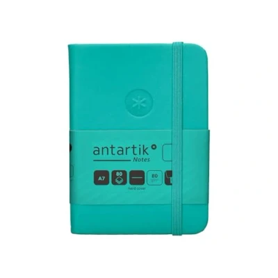 Imagen de Antartik CUADERNO CON GOMILLA NOTES TAPA DURA A7 HOJAS LISAS TURQUESA 80 GR FSC