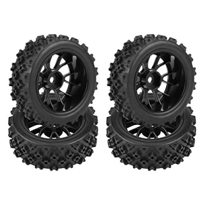 Imagen de Neumático de Coche RC, 4 unids/Set, llanta Goma para vehículos Todoterreno Carreras, Rueda Hsp Redcat Exceed RC Traxxas Tamiya Hpi 1/10 Car(Negro)