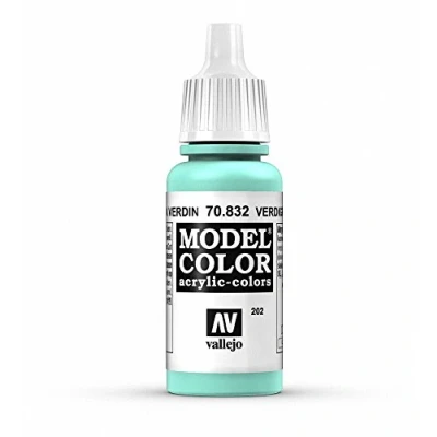 Imagen de Vallejo Model Color Pintura Acrílica Verde (Verdigris Glaze) Acabado Mate, 18 ml. Autonivelante y Sistema BSL para Modelismo Figuras