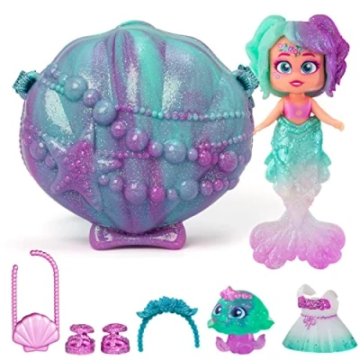 Imagen de KOOKYLOOS Mermaids PEARL Muñeca sirena con 1 concha bolsito, cola de sirena, mascota, ropa, accesorios y zapatos