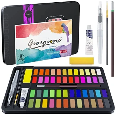 Imagen de Baozun 48 Colores Acuarelas Profesionales, Set De Pintura Acuarela kit para Niños, Principiantes, Profesionales