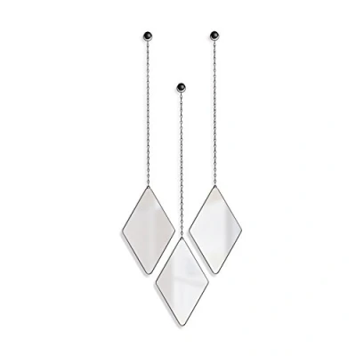 Imagen de Umbra Dima Espejos en forma de diamante, Montaje pared, juego 3, Negro