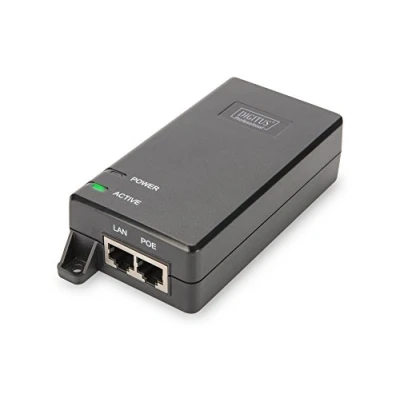 Imagen de Inyector DIGITUS PoE + IEEE802.3at Gigabit Ethernet 30 vatios máx.55 voltios fuente de alimentación pin 4/5 (+) y 7/8 ( )
