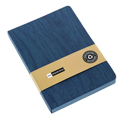 Imagen de Miquelrius Cuaderno A6 reciclado , Liso 96 Hojas Encolado Tapa Flexible Acabado Madera Azul