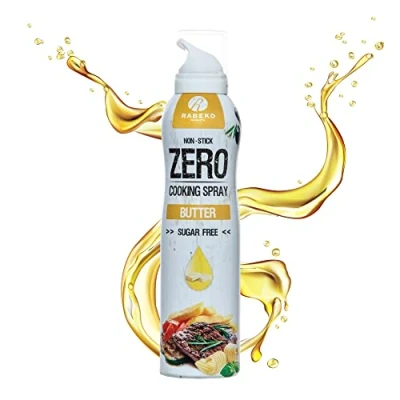 Imagen de Rabeko Zero Spray para cocinar bajo en calorías MANTEQUILLA 800 raciones, 2 kcal por pulverización freír, asar y hornear sin aditivos, azúcar 1 x 200ml