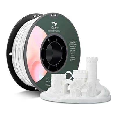 Imagen de Creality Filamento PLA oficial de 1,75 mm, 1 kg, para impresora 3D, color blanco