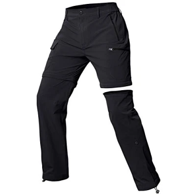 Imagen de Cycorld Pantalones de senderismo para mujer, transpirables, con cremallera, desmontables, 5 bolsillos profundos, senderismo, escalada, viajes y ocio, color Negro , tamaño small