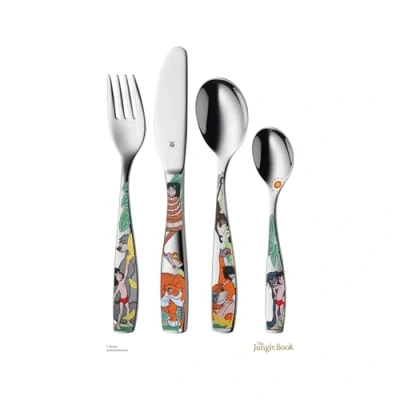 Imagen de WMF Disney El Libro de la Selva Cubertería para Niños 4 Piezas (Tenedor, Cuchillo Mesa, Cuchara y Pequeña) (WMF Kids Infantil)