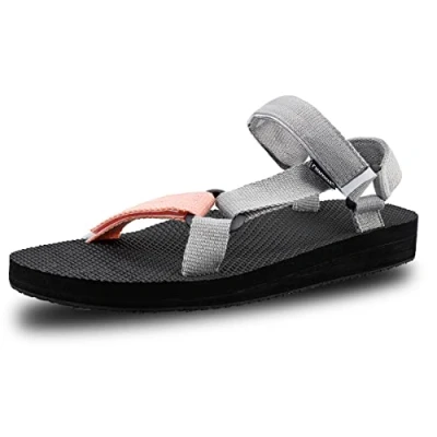 Imagen de riemot Sandalias Deportivas de Senderismo para Mujer, Planas, Rosa, 37 EU
