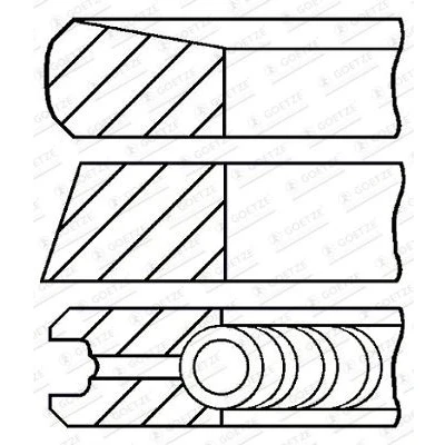 Imagen de GOETZE ENGINE 08 447400 00 Juego de Segmentos Pistón 92 TOYOTA: HILUX 3 Pick up
