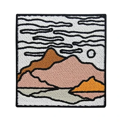 Imagen de Finally Home Parche de paisaje montaña abstracto para planchar parches al aire libre, excursionistas, artísticos, mochila senderismo,