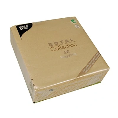 Imagen de Papstar, Royal Collection 50 servilletas (Pliegue 1/4, 40 cm x Arena, # 82360