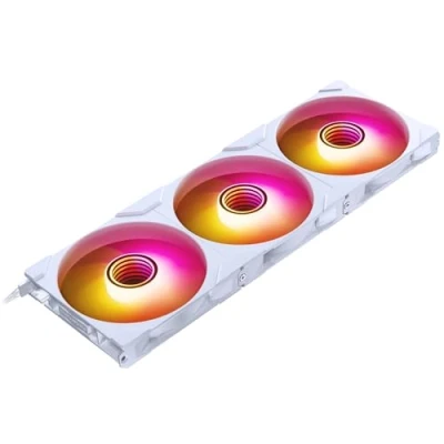 Imagen de Phanteks Paquete triple M25 140 Gen2, 3 ventiladores de refrigeración ARGB alto rendimiento mm, marco ventilador unificado en cadena margarita, cubo espejo infinito, conexión