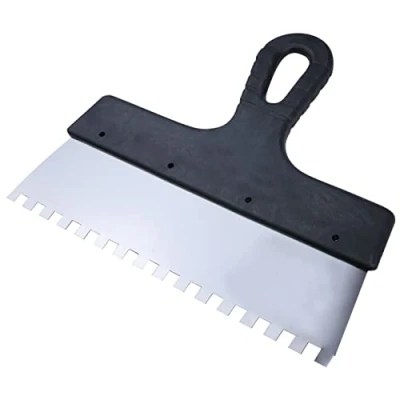 Imagen de AERZETIX C55075 Espátula dentada/peine de cola 250x8mm masilla/loza/junta azulejo/mampostería/yesos manija en plástico y hoja acero inoxidable