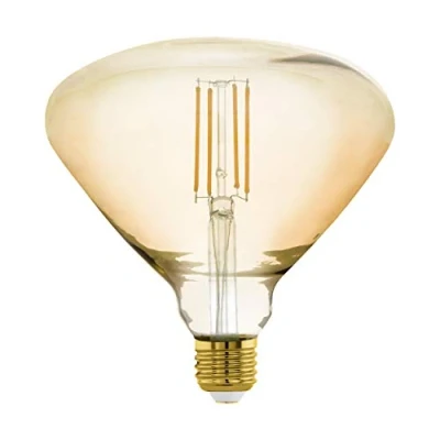 Imagen de Eglo LED E27 regulable, ámbar vintage mediano, foco para iluminación, 4,5 vatios (equivalente a 40 vatios), 470 lúmenes, blanco cálido, 2200k, luminaria Edison, BR150, Ø 15 cm