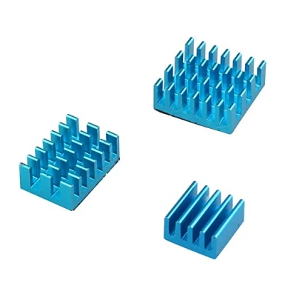 Imagen de Jopto 3 disipadores de calor aluminio con cinta adhesiva térmica conductiva compatible Raspberry Pi 4 modelo B 4B azul (tablero frambuesa no incluido)