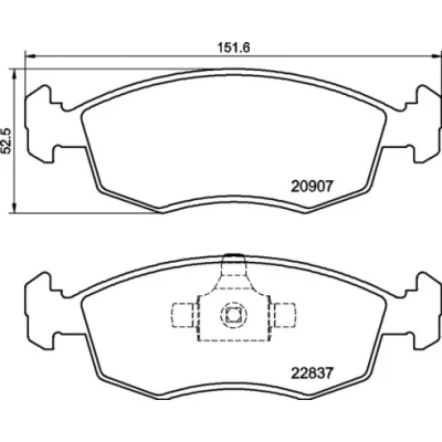Imagen de BREMBO P 23 192 Juego de pastillas freno excl. contacto avisador desgaste con clip émbolo sin accesorios