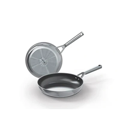 Imagen de Ninja ZEROSTICK C62100UK Juego de utensilios cocina acero inoxidable 2 piezas, sartenes 20/26 cm, larga duración, antiadherente, compatible con inducción, apto para horno hasta 260 C