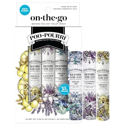 Imagen de Poo Pourri Before You Go Aerosol para inodoro, juego de 3 unidades, 10 ml, tamaño viaje