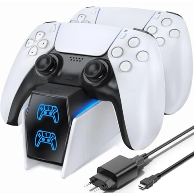 Imagen de Cargador Mando PS5 con EU Adaptador, 2H Rápido Base Carga PS5, Accesorios para Estación de