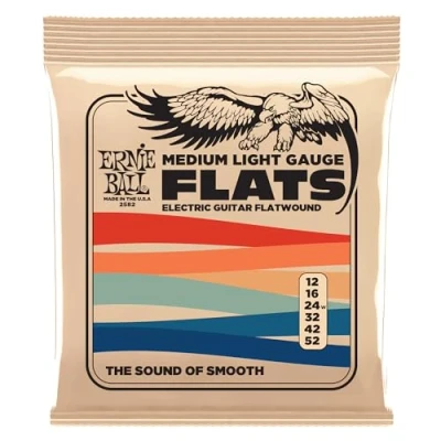 Imagen de Ernie Ball Cuerdas para Guitarra Eléctrica de Entorchado Plano Medium Light, 12 52