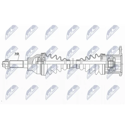 Imagen de NTY NPW SU 046 Árbol de transmisión Eje trasero, derecha 729 SUZUKI: SX4 I Hatchback