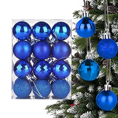 Imagen de Yisscen 24pcs Bola de Navidad, Diámetro 4cm Arbol Navidad Decoracion Plástico Bolas para Casa, Fiesta