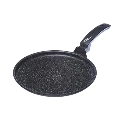 Imagen de Moneta Etnea Plancha 28 cm, Revestimiento Artech Stone Ultra Efecto Piedra, Made in Italy, Aluminio, Negro