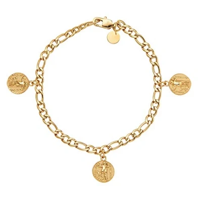 Imagen de NOELANI pulsera de acero inoxidable señoras brazo joyas, 18 cm, oro, moneda, Viene en caja regalo joyería, 2030650